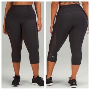 Lululemon Everlux Mesh Super-High-Rise Training Crop Leggings 21" Inseam Black 6